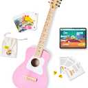 Loog Pro VI Acoustic kids real guitar for Beginners Compact size Ages 9+ Learning app and Lessons included