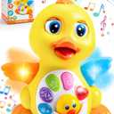 JOYIN Baby Toys Duck, Infant Dancing Crawling Musical Toys 18+ Months, Tummy Time Light Up Learning Duck with Music & Lights, Baby Easter Basket Stuffers Gifts, 6.6 Inch