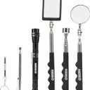 NEIKO 20736A (6) Piece Set, Magnetic Tool & Telescoping Mirror Set, Adjustable Telescoping Magnetic Pickup Tool, Flashlight 15lb Retriever Tool, 360 Swivel, Magnet Mirror, Magnetic Tools for Mechanic