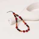 Beaded Phone Wrist Strap Bamboo Beaded Phone Lanyard Coconut Shell Beads Wrist Lanyard for Smartphone Charm Wristlet (Garnet Red)