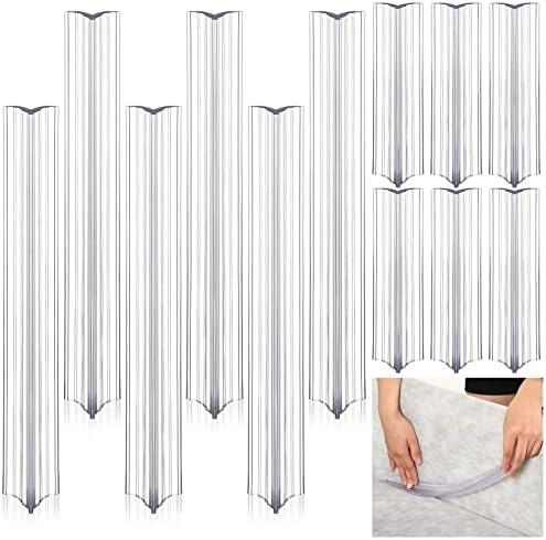 Yinkin Namalu Sofa Slipcover Grips Tucks 8" and 16" Sofa Cover Tucks Long Clear Couch Cover PVC Anti Slip Slipcover Tuck Grips for Sectional Couch Covers Recliner Chair Cushion Armchairs, (12 Pieces)