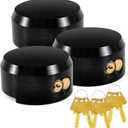 3 Pack Puck Lock for Trailers Keyed Alike, 6061 Solid Aluminum Trailer Door Locks Hockey Puck Locks, Reinforced Hidden Shackle Padlocks for Trailers Trucks Vans Shed Gates w/6 Keys