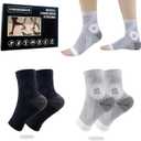 2 Pairs Mixed Colors Neuropathy Socks For Women & Men，Nano Neuropathy Socks，Diabetic Open Toe Foot Sleeves Elastic Sock，Compression Socks，Sleep Socks Size XL