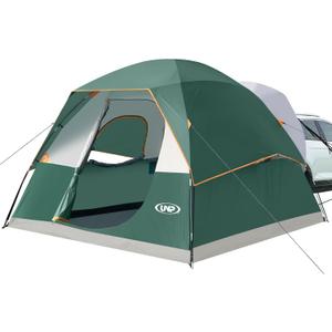 UNP SUV Dome Tent for Camping, Outdoor 6 Person Car Camping Tent, Easy Set Up SUV Tailgate Tent with Rainfly 10' x 10' Vehicle Camping Tent (Green)