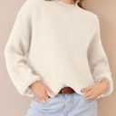 PRETTYGARDEN Women's Fall Oversized Sweaters Dressy Casual Long Sleeve Chunky Knit Winter Pullover Tops 2026 Holiday Outfits (White, S)