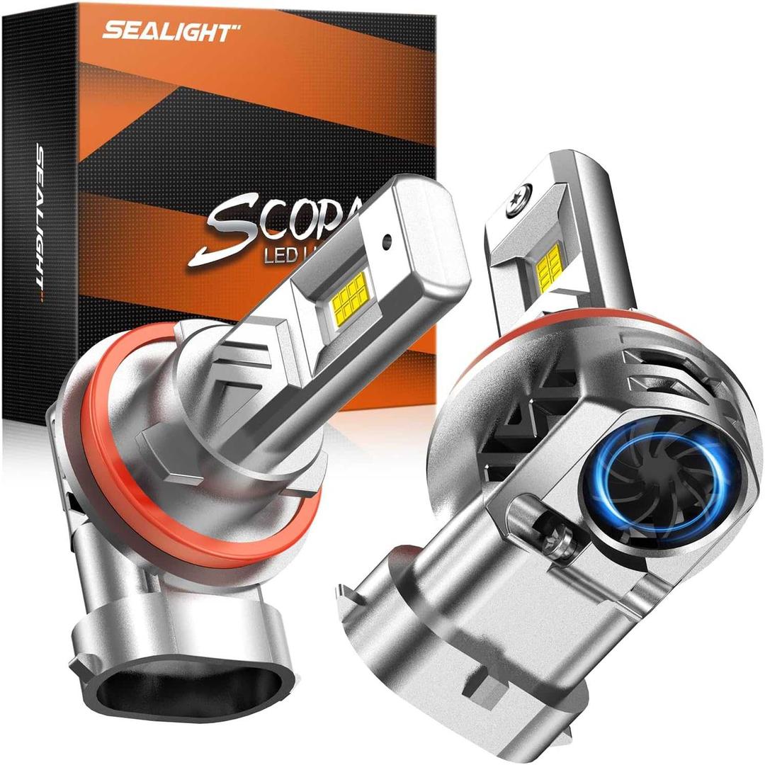 SEALIGHT® S3 H11/H8/H9/H16 80W 6500K White IP68 LED Headlight Bulbs 4 Pcs