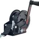 TYT 1200LB Boat Trailer Strap Winch with 8M Black Rope, Standard Mounting Hole Crank Hand Winch with Hook, Two Way Ratchet Manual Gear Winch for Towing Pulling Boat Trailer Truck RV ATV Jet Ski Winch