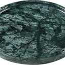 Natural Marble Round Tray - 8 Inch Decorative Tray for Bathroom, Vanity, Jewelry, Decor | Perfect for Organizing Perfume, Rings, Fragrance, and Home Decoration (Green)