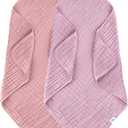 SWEET DOLPHIN Muslin Baby Bath Towels Blanket - 2 Pack 100% Cotton Towel for Babies, Infants, Toddlers - 40x40Inch - Highly Absorbent, Light Sakura