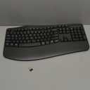Ergonomic Wireless Keyboard with Wrist Rest, Wave Keys, Comfortable Natural Typing, 2.4GHz Full Size Ergo Wireless Computer Keyboard for Multi-OS, Windows, Mac OS Laptop/PC/Notebook (Gray)
