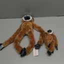 2pcs Monkey Hanging Stuffed Animal Mother with Baby Hangs Plush Toys, Hooks and Stuffed Animals with Rings for Kids, Gifts for Boys and Girls (Brown