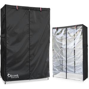 Okcool Waterproof Shelf Cover,600D Heavy Duty Wire Shelving Unit Cover,Shelf Display Rack Protector Cover with Zipper,One Side See Through Panel.(Black,Fits 48" Wx18 Dx72 H Shelves)