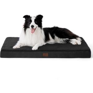 Bedsure Orthopedic Dog Bed for Large Dogs - Big Washable Dog Sofa Beds Large, Supportive Foam Pet Couch Bed with Removable Washable Cover, Waterproof Lining and Nonskid Bottom, Black
 30 x 40 In