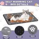 Riakrum 4 Pack 23 x 35 Inches Self Heating Cat Pad Mat Warming Pet Dog Bed Non Slip Washable Cat Kennel Crate Pad with Storage Bag for Indoor Outdoor Small Medium Dog Kitten