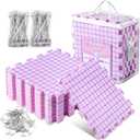 Opstin Knitting Blocking Mats and Pins, Interlocking Blocking Boards for Crochet Projects 0.75'' Extra Thick Blocking Mats with 150 T-Pins and Storage Bag (Purple)