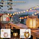Solar Powered Outdoor Lantern, Rope Woven, 14x15.5 cm, Set of 2