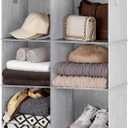 StorageWorks Hanging Closet Organizer with Garment Rod, 6-Section Clothes Storage for Closet, 24 " L x 12 " W x 33 " H, Mixing of Gray and White