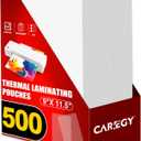 CAREGY Thermal Laminating Pouches, 500 Pack 3 Mil, 9 x 11.5 Inches Laminating Sheets Paper for Laminator, Clear, Letter Size, Office and School Supplies
