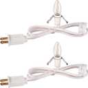 OHLGT 2 Sets Accessory Cord with 2 LED C7 Light Bulb, 5Ft Salt Lamp Cord Replacement with On/Off Switch Plugs E12 Socket for Halloween Pumpkin, Christmas Village House, Holiday Decorations and Crafts (A Type Clip Scoket)