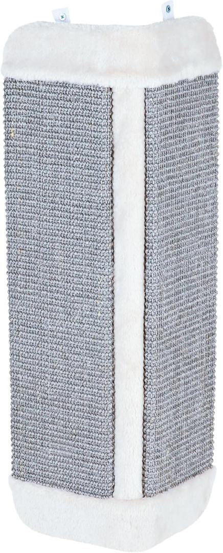 Trixie Scratching Board for Corner Vertical Sisal Rope Pad for Indoor Cats Easy-Install Corner Scratch Pad Gray, 1 x 12.6 x 23.6 in