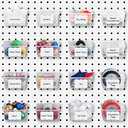 Unittype 16 Set Clear Peg Board Baskets and Bins Pegboard Baskets Organizer Accessories Peg Board Bins with Hooks Sticker Label and Pen for Office Wall Teacher Craft Supplies Garage Tool Storage