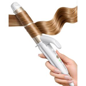 FURIDEN Lite Dual-Voltage Curling Iron: 110V-240V 1 Inch Ceramic Barrel 2-in-1 Curling Iron for Chin to Shoulder Length Hair - Europe Travel for Tight Curls with Clamp