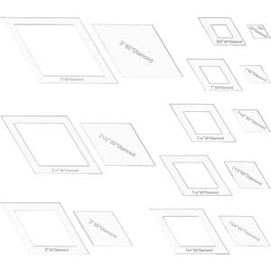 BENECREAT 16 Sizes Diamond Quilting Template, Acrylic Intricate Sewing Machine Ruler, Transparent Pressure Plate Router Template for DIY Hand Patchwork Cutting Craft, 6mm Thick