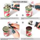 Beneno Heavy Duty Hand Can Opener Manual with Magnet, Durable Sharp Carbon Steel Blade Smooth Cutting, Big Effort-Saving Knob & Soft Grip Handle, Multifunctional Kitchen Tool with Bottle Opener, Green
