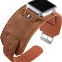 VIQIV Compatible with Apple Watch Ultra Band 38mm 40mm 41mm 44mm 42mm 45mm 49mm Series 8/7/6/5/4/3/2/SE Leather Bracelet for Men Women, Luxury Boho Wide Sport Western Wristbands Straps for iWatch Bands