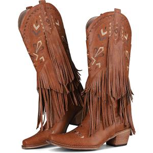 SaraIris Women's Cowgirl Boots Knee High Fringe Boots | Casual Boots