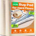 Non-Slip Rug Pad Gripper Round 6 Feet, Anti Skid Mat for Under Area Rugs, Keeps Rugs in Position and Safe, Thick Cushioned Carpet Pad for Hardwood Floors Protection (White)