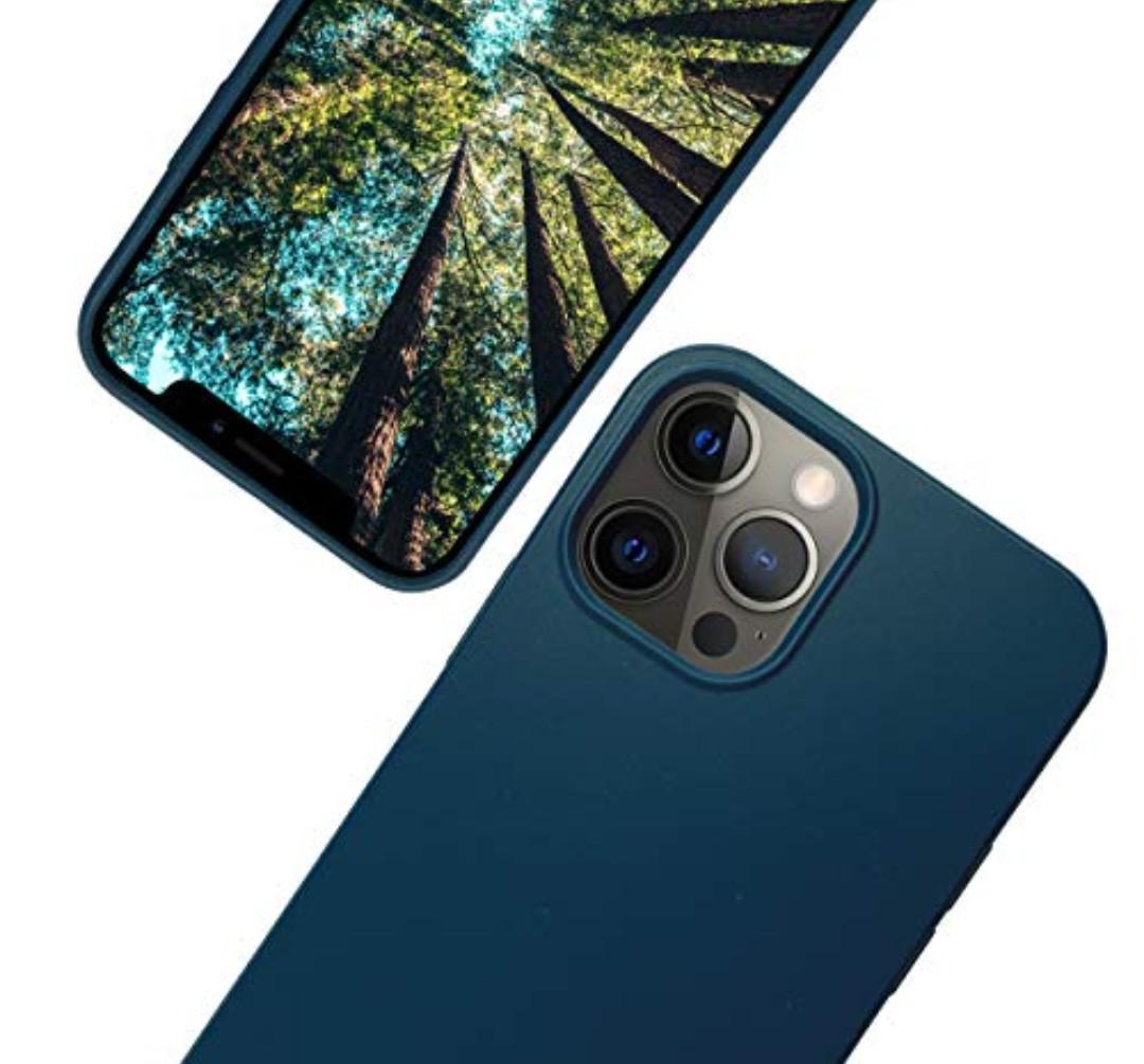 eplanita Eco Mobile Phone Case Compatible with iPhone 12 Pro Max, Plant Fiber, Drop Protection Cover, Durable and Sustainable (for iPhone 12 Pro Max, Dark Blue)