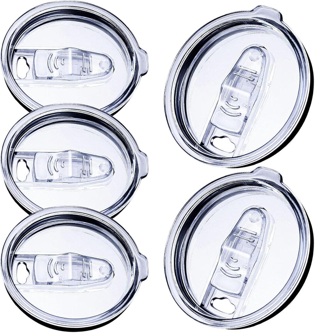 5 PCS 30 oz tumbler lid, Slide Spill Proof Cup Cover For 14 oz Coffee Mug and 35 oz travel mug, 32 ounce swig Tumbler lid replacement - Inside diameter 3.7 to 3.74 inches,BPA Free
