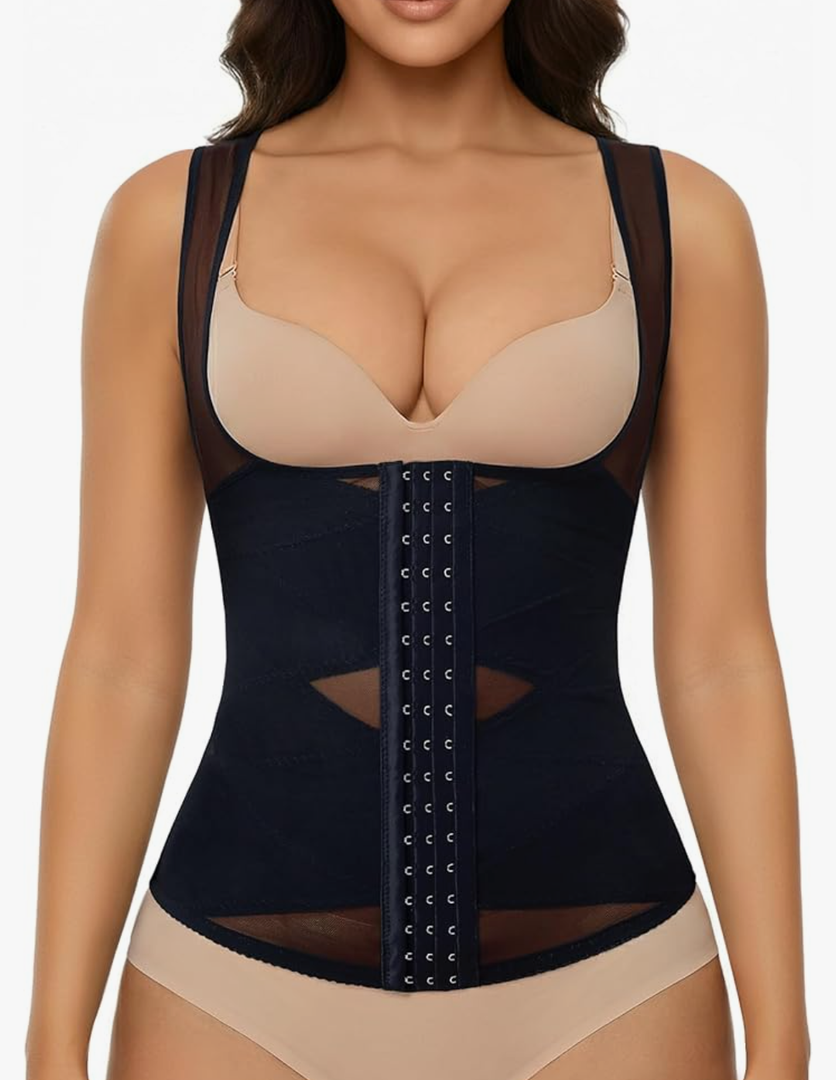 Waist Trainer for Women Corset Shapewear Tummy Control Body Shaper Vest Waist Cincher Shapewear, XL, Black