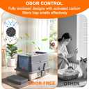 XLarge Stainless Steel Litter Box with Flip Top Lid, High Sided Enclosed Metal Cat Litter Pan, Dog Proof Odor Control Easy Clean, Includes Litter Mat&Scoop, Step Pedal, Carbon Filter, Gray-XL