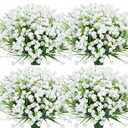 Jasion 4 Bundles Artificial Hanging Flowers Outdoor Realistic Morning Glory Silk Fake Plants UV Resistant for Porch Balcony Fence Decor (Fall Color)