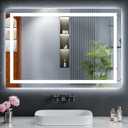 24"x36" LED Bathroom Mirror with Lights, Backlit + Front Lit with CRI>90, Lighted Mirror for Bathroom, Anti-Fog, Dimmable Brightness, 3 Colors, Memory Function, Shatterproof Tempered Glass