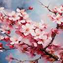 XTXGERL Cherry Blossoms Painting by Numbers DIY Kit Paint by Number Art Design Canvas Flowers Painting by Numbers Painting Kit Home Hobby, 40x50cm No Frame, Size 40x50cm