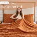 Faux Fur Rabbit Throw Blanket,Super Soft Plush Thick Warm Blanket,Fuzzy Luxury Plush Decorative Blanket for Couch Bed Sofa-Burnt Orange(60 * 90inch)