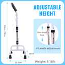 Walking Cane, Body Recovery Aid Tool (5.2lb), Enhanced Stability and Anti-Slip, Up to 300lb, Height Adjustable 28.3-36.2in, Suitable for Elderly Handicap or Pregnant Women, etc
