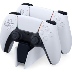 PS5 Controller Charger - Charge 2 Controllers to 90% in 50 Mins - No Annoying Lights - Click in Design Dual Fast Charging Stand Dock Station Holder Accessories for PlayStation DualSense Controller (Black and White)