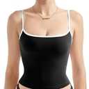 SUUKSESS Women Sexy Square Neck Tank Top Summer Y2K Going Out Basic Cami Shirt M