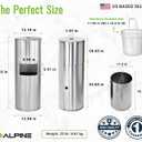 Alpine Stainless Steel Disinfecting Wipes Dispenser Floor Stand - Large Capacity Gym Wipes Dispenser with Trash Can, Smudge Resistant Coating Sanitizing Stand - Disinfectant Wipes Container Included