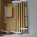 2 Pack Luxury Gold Curtain Rods for Windows 48 to 84 Inch, USFOOK 7/8 Inch Telescoping Splicing Drapery Rods 32 to 86 Inch, Decoration for Home with Decorative Translucent Finials