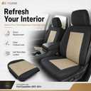 FZJDSD 4PCS Black and Tan 2-Tone Front Driver & Passenger Bottom & Top Back Non-Perforated Microfiber Leather Replacement Seat Covers Compatible with Ford Expedition Eddie Bauer Limited XLT 2007-2014