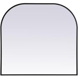 Illuminate, Metal Frame Arch Mirror 36X34 Inch in, Modern, Black