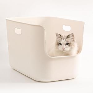 SpaceTime Extra Large Litter Box with High Sides,22.64"14.76"13.98" XL Multi Cat Litter Pan for Kitty,Cat Boxes for Indoor Cats,Jumbo Litter Boxes for Big Cats,Anti-Splashing,Easy to Clean (White)