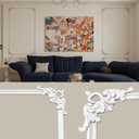 Ready to Assemble Wall Molding Kit 16 Angel Wing Corners Made into 2 Top and 2 Bottom Frame Premade Accent Wall Molding Wainscoting Panels for Interior Wall Decor Living Room and Bedroom