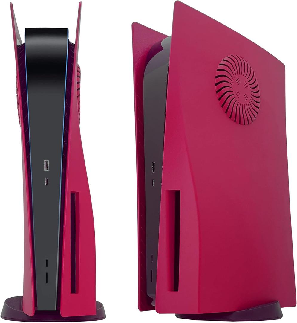 PS5 Disc Edition DOBEWINGDELOU Faceplate Replacement Side Console Cover Dust Cover Accessories Cosmic Red