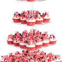 YestBuy 4 Tier Acrylic Cupcake Stand with Base, Cake Stand, Premium Cupcake Holder, Acrylic Cupcake Tower Display Cady Bar Party Dcor  Display for Pastry (6" Between 2 Layers)